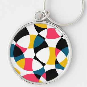 Colourful, modern, trendy, cool circular graphic keychain