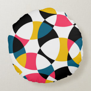 Colourful, modern, trendy, cool circular graphic round pillow