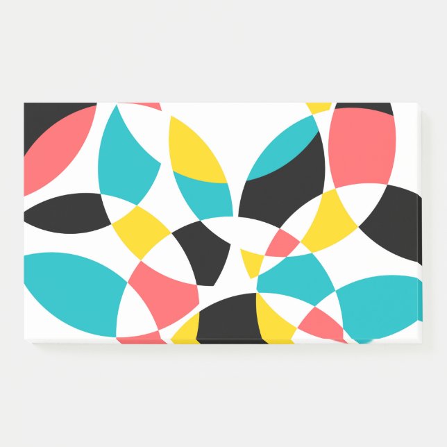 Colourful, modern, trendy, cool, unique circular post-it notes (Front)