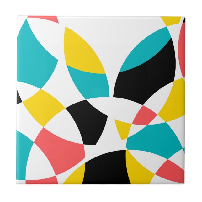 Colourful, modern, trendy, cool, unique circular tile (Front)