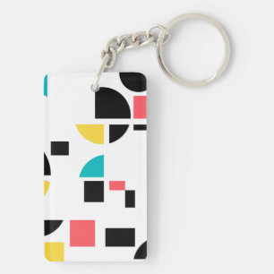 Colourful, modern, trendy, fun, cheerful geometric keychain