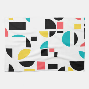 Colourful, modern, trendy, fun, cheerful geometric kitchen towel