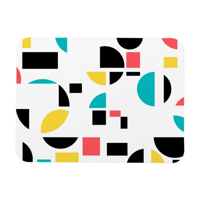Colourful, modern, trendy, fun, cheerful geometric magnet (Horizontal)