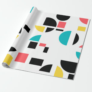 Colourful, modern, trendy, fun, cheerful geometric wrapping paper