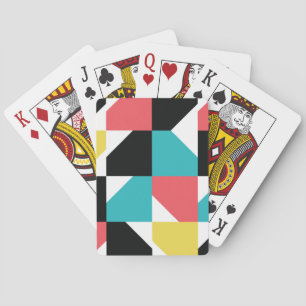 Colourful, modern, trendy, fun geometric pattern playing cards