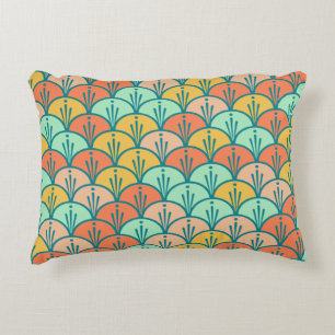 Colourful Modern Trendy Geometric Fish Scale Accent Pillow