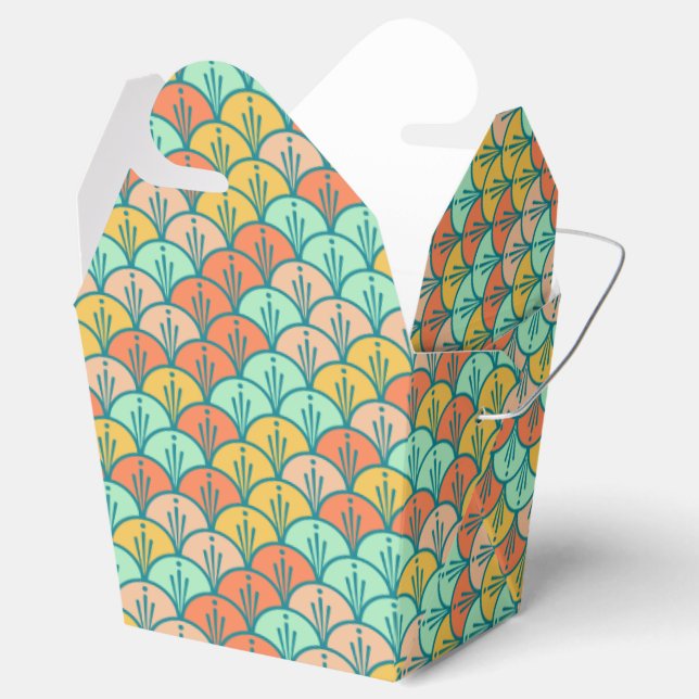 Colourful Modern Trendy Geometric Fish Scale Favor Box (Opened)