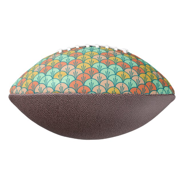 Colourful Modern Trendy Geometric Fish Scale Football (Rotated 90)