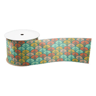 Colourful Modern Trendy Geometric Fish Scale Satin Ribbon