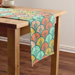 Colourful Modern Trendy Geometric Fish Scale Short Table Runner