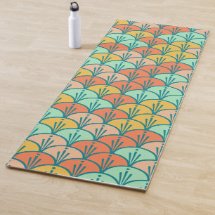 Colourful Modern Trendy Geometric Fish Scale Yoga Mat
