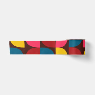 Colourful, modern, trendy, urban flower abstractio satin ribbon