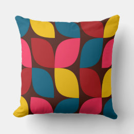 Colourful, modern, trendy, urban flower abstractio throw pillow