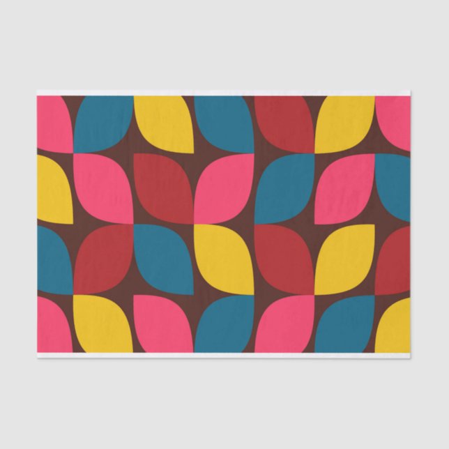 Colourful, modern, trendy, urban flower abstractio tissue paper (Front)