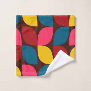 Colourful, modern, trendy, urban flower abstractio wash cloth