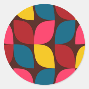Colourful, modern, trendy, urban flower classic round sticker
