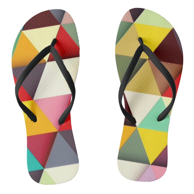 Colourful Modern Triangle Pattern Flip Flops (Footbed)