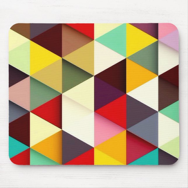 Colourful Modern Triangle Pattern Mouse Pad (Front)