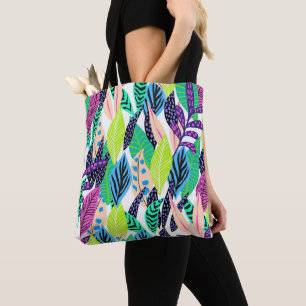 Colourful Modern Tropical Botanical Tote Bag