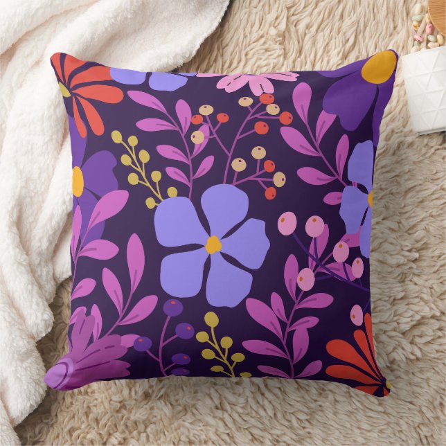 Colourful Modern Tropical Design Throw Pillow (Blanket)