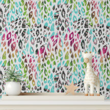 Colourful Modern Tropical Leopard Print Pattern