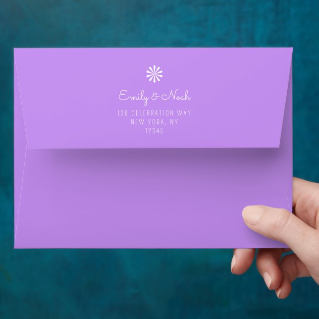 Colourful Modern Tropical Watercolor Floral Weddin Envelope (Hand)