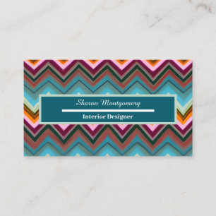 Colourful Modern V Shape Pattern Business Card