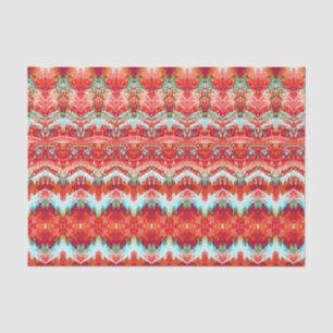 Colourful Modern Vintage Red Teal Beautiful Artwor Tissue Paper