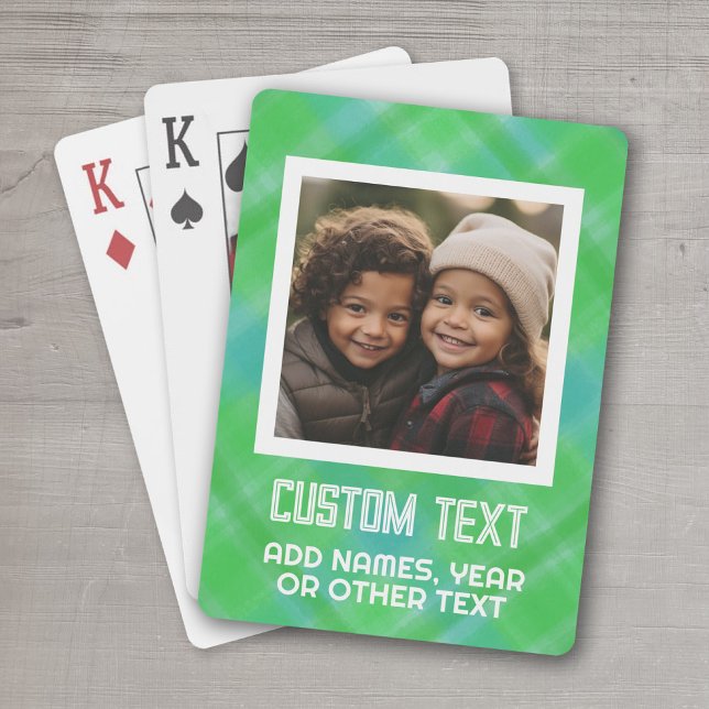 Colourful Modern Watercolor - Photo and Text Playing Cards (Personalized Playing Cards - add your photos and text)