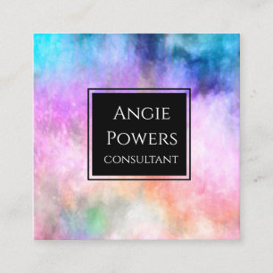 colourful modern watercolor style  abstract custom square business card