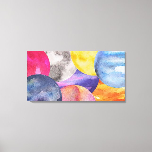 Colourful Modern Watercolors Stretched Canvas Prin Print (Front)
