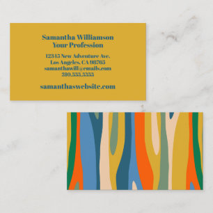 Colourful Modern Wild Stripes Personalized  Business Card