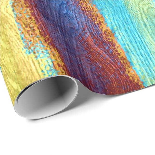 Colourful Modern Wood Grain Background #20 Wrapping Paper (Roll Corner)