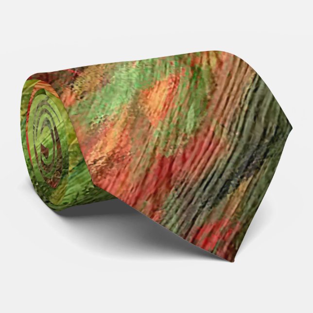 Colourful Modern Wood Grain Background #5 Tie (Rolled)