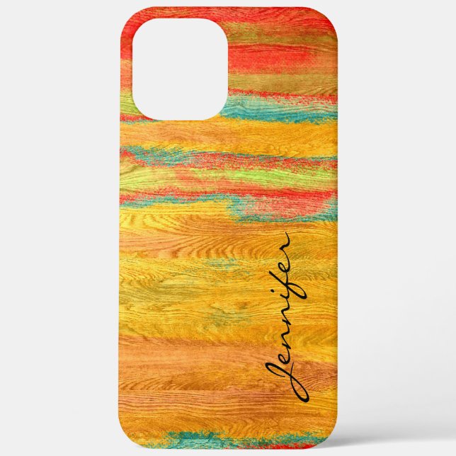 Colourful Modern Wood Grain Background Case-Mate iPhone Case (Back)