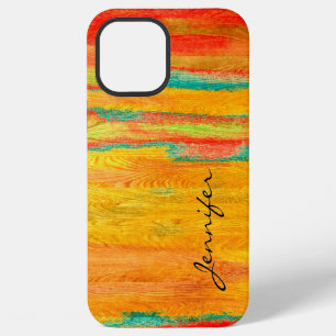 Colourful Modern Wood Grain Background iPhone 12 Pro Max Case