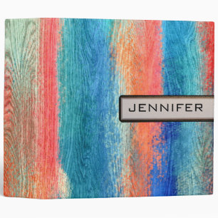 Colourful Modern Wood Grain Look #2 Binder
