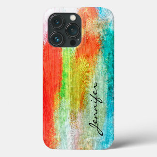 Colourful Modern Wood Grain Look #2 iPhone 13 Pro Case