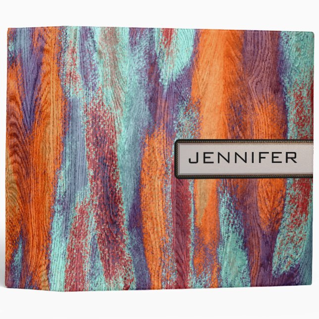 Colourful Modern Wood Grain Look #3 Binder (Front/Spine)