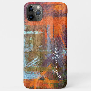 Colourful Modern Wood Grain Look iPhone 11 Pro Max Case