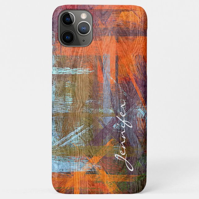 Colourful Modern Wood Grain Look Case-Mate iPhone Case (Back)