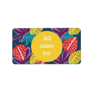 Colourful modern yellow trendy return Address Labe Label