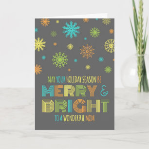 Colourful Mom Merry & Bright Christmas Card