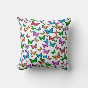 Colourful Monarch Butterflies Throw Pillow