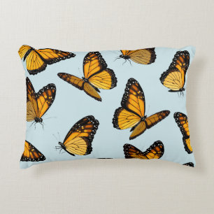 Colourful Monarch Butterflies Vintage Illustration Accent Pillow