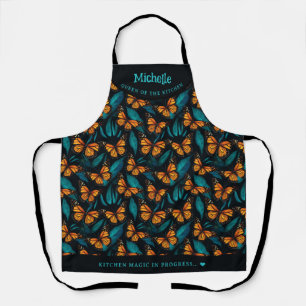 Colourful monarch butterfly personalized apron