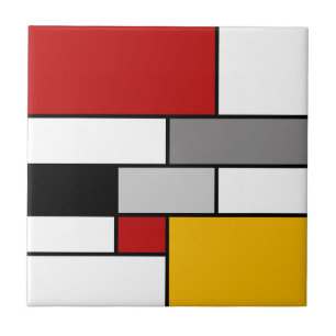Colourful Mondrian inspiration Tile