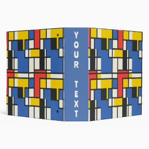 Colourful Mondrian Style Geometric Binder