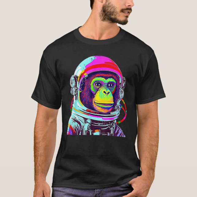 Colourful Monkey Astronaut  Space Explorer T-Shirt (Front)