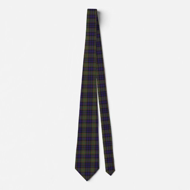Colourful Monogram Clan MacLellan Plaid Neck Tie (Front)